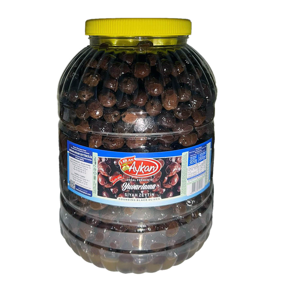 Edremit Yuvarlama Siyah Zeytin 5 Kg Pet 181-200 (2XL) Net: 3800 g